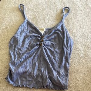 Bozzolo small light blue cropped tank top